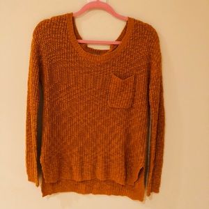 Orange knit sweater